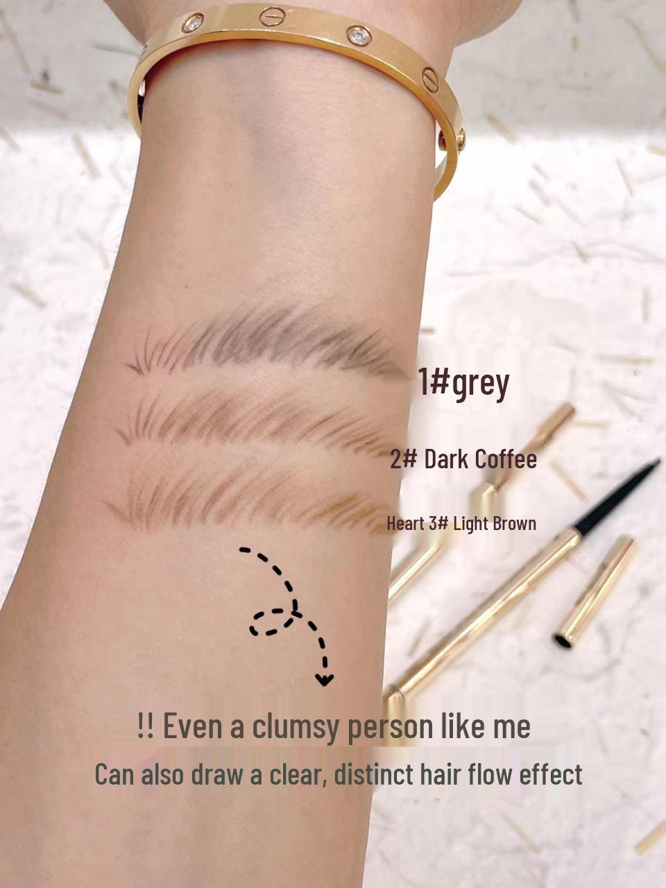 Enlunsy Anlusi 3D Sculpting Eyebrow Pencil - Long-lasting, Waterproof, Smudge-proof for Defined, Natural Strokes; Ideal for Beginners. 1# Gray