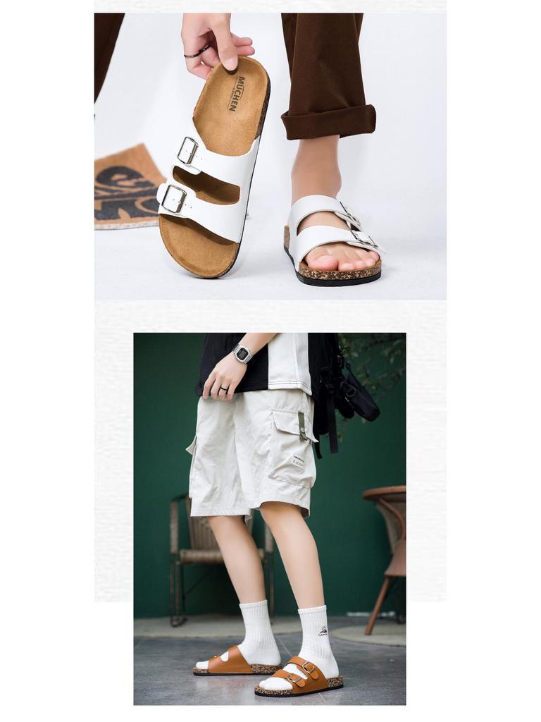 Men's Birkenstock Double Buckle Open Toe Sandals - Summer Casual Outdoor Footwear Slippers