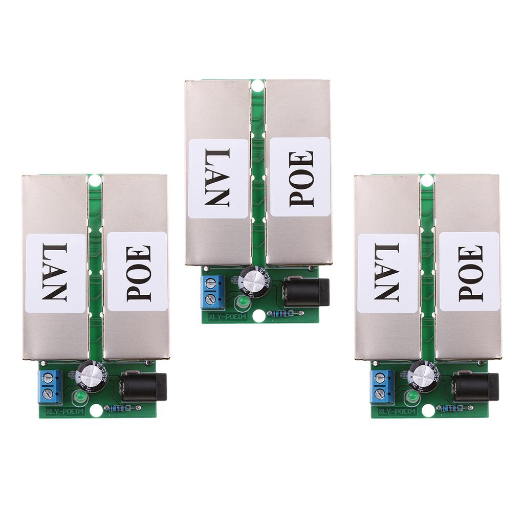 3Pieces Poe Power Supply Module for Ethernet Bridge Black