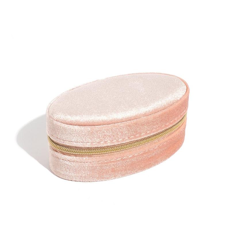 Retro Oval Velvet Mini Portable Jewelry Storage Box Jewelry Case Packaging Box