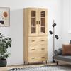 Vidaxl Display Cabinet, Sonoma Oak, 69.5X34X180 Cm, Wood-Based Material