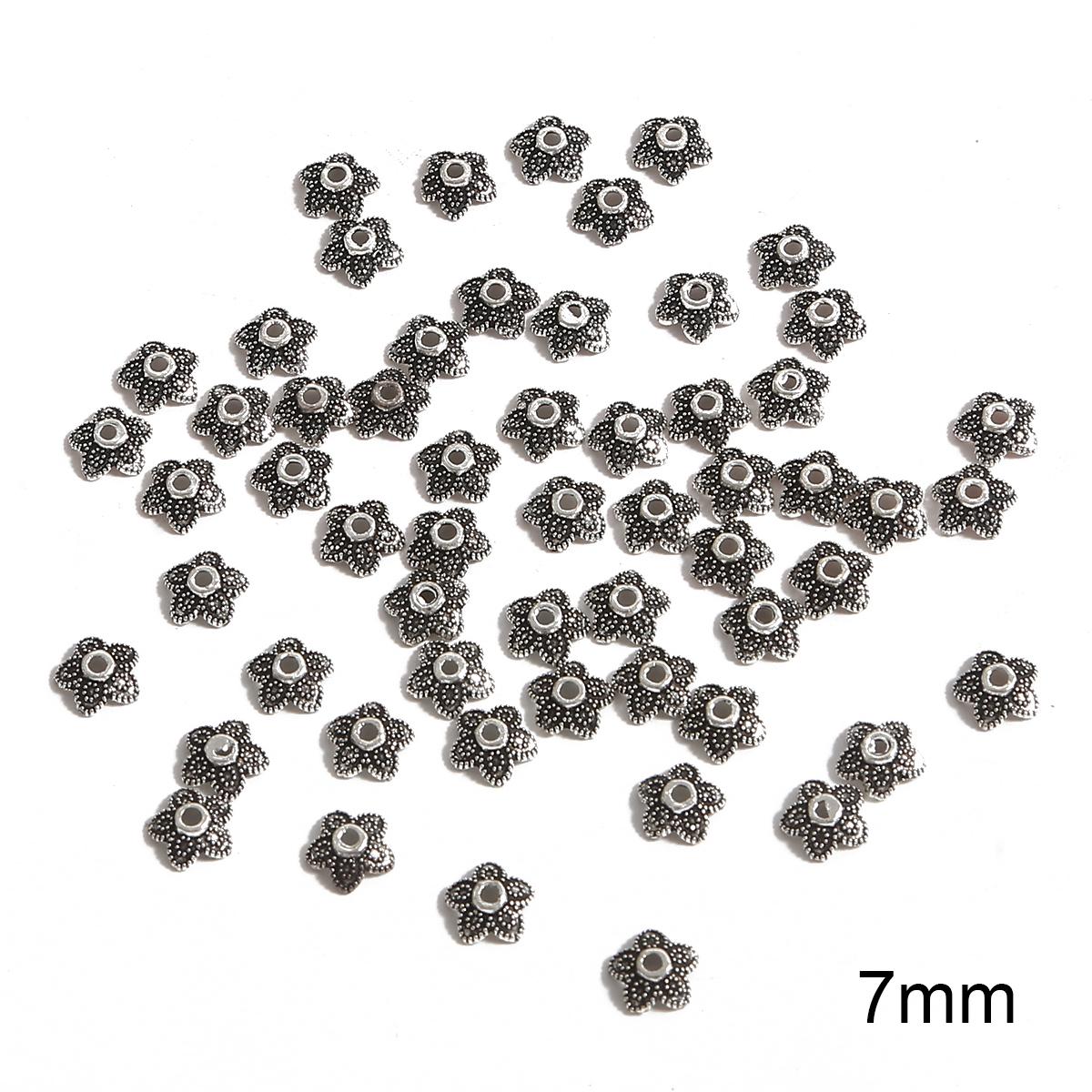 

50 шт металлические полые цветочные бусины, колпачки, коннекторы для изготовления ювелирных изделий своими руками 20 серебряный