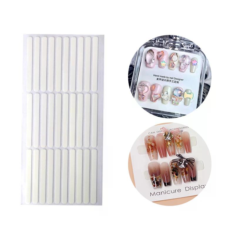 300pcs/10 Adhesive Sheet Double Sided Showing Shelf Nail Tips Self Removable Nail Art Display Stand Stickers
