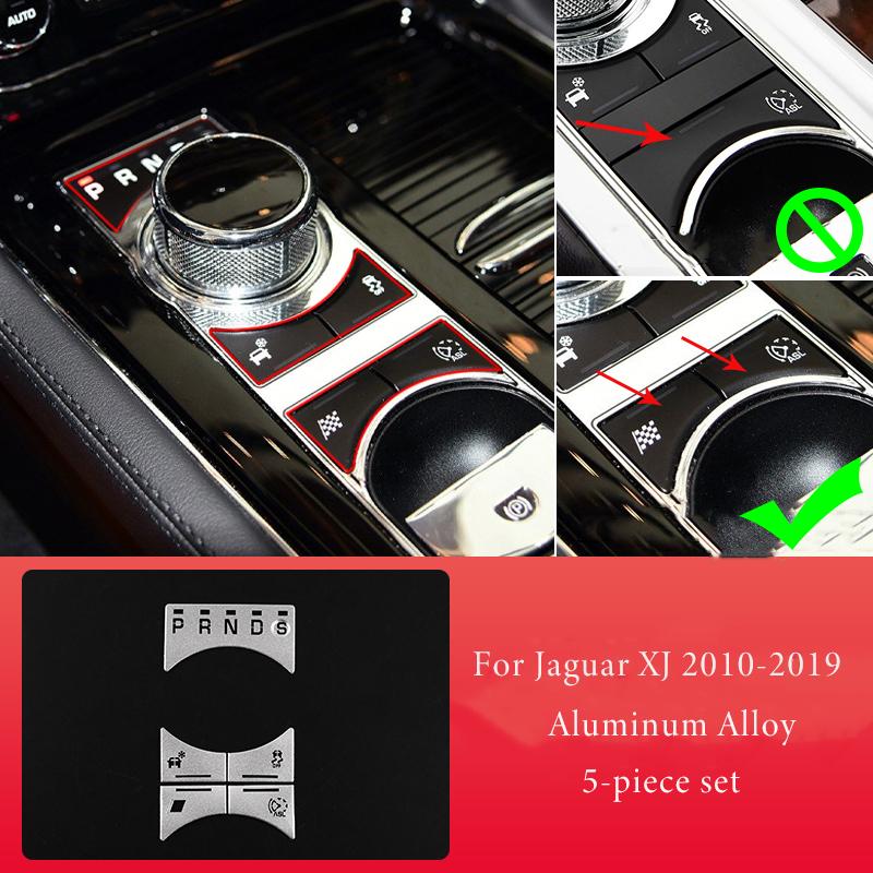 For Jaguar XF XJ 2010-2019 Car Modification Interior Central Control Shift Panel Button Decoration Sticker Car Accessories