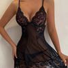 Elegant Transparent Body Sexy Lingerie Women See Through Sleepwear Lace Nightdress Thongs Underwear Sets Female Babydoll Dress
