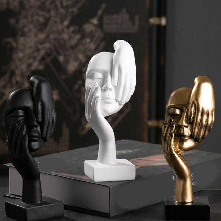 Abstract Art Woman Face Statue with Strong Texture for Office Home Decoration