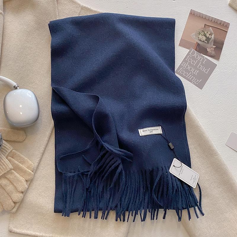 Luxury Cashmere Wool Scarf For Women  Winter Warm Pashmina Thicken Soft Shawl Wrap Stole Daily Use Fashion Elegant Wool Scarf