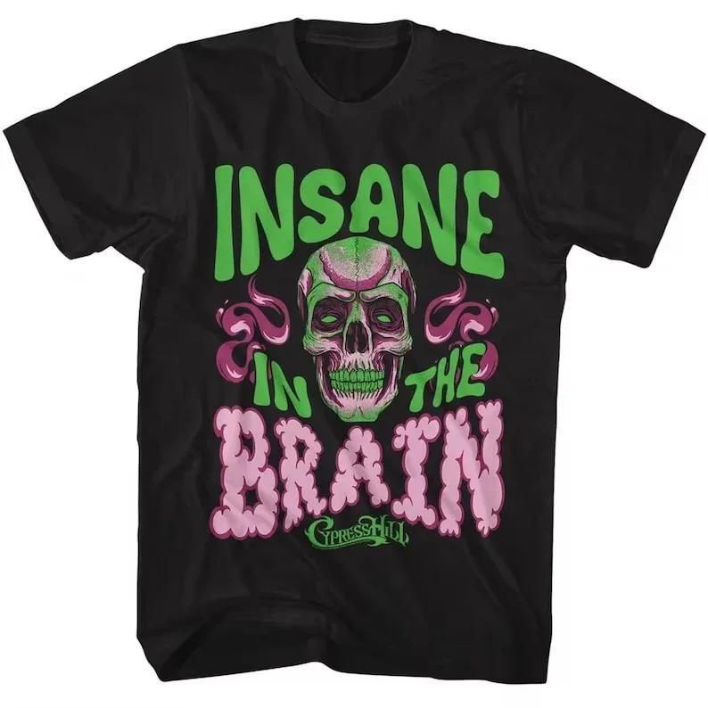 TOP Trend Streetwear Summer Clothing Tops Cotton Tee Cypress Hill Unisex T-Shirt Insane in The Brain Men Women Print T Shirt