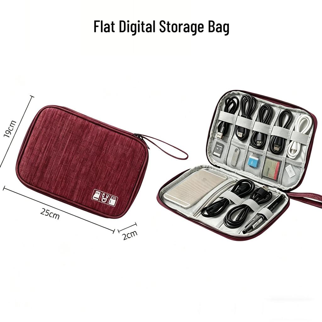 Borsa portaoggetti impermeabile portatile ad alta capacità multifunzionale per cavi dati e caricabatterie