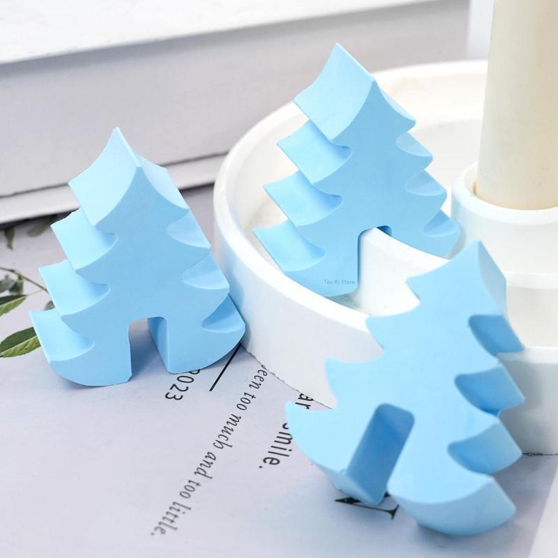 Christmas Tree Handmade Creative Candlestick Silicone Mold DIY Aromath Candle Molds Plaster Resin Candle Holder Making Tools