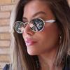 Sexy Small Oval Sunglasses Women Vintage Metal Frame Round Yellow Sun Glasses For Ladies Luxury Brand Designer Shades Fashion