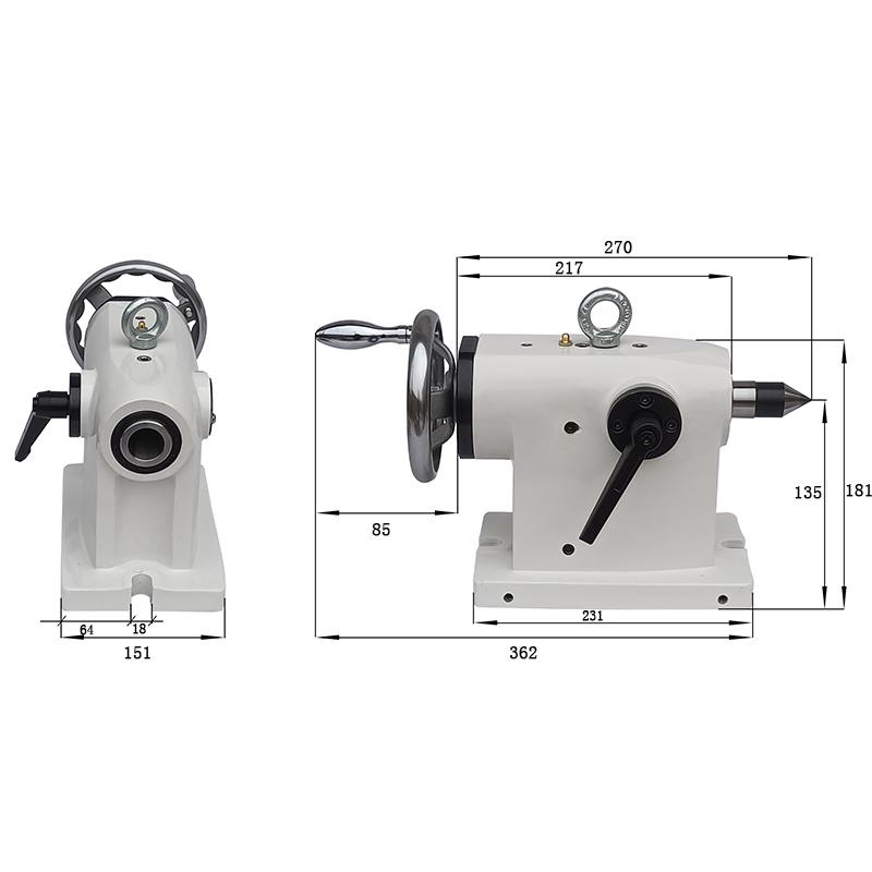 Four-Axis CNC Tailstock with Dividing Head