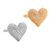 Ear Clip Sparkling Cubic Zirconia Inlaid Heart Design Non-Pierced C-Shaped Clip-On Earring Adjustable Lightweight Earring