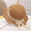Baby Girl Straw Hat 3-6 Years Girls Summer Beach Hats with Bowknot Sun Protection Hats for Kids