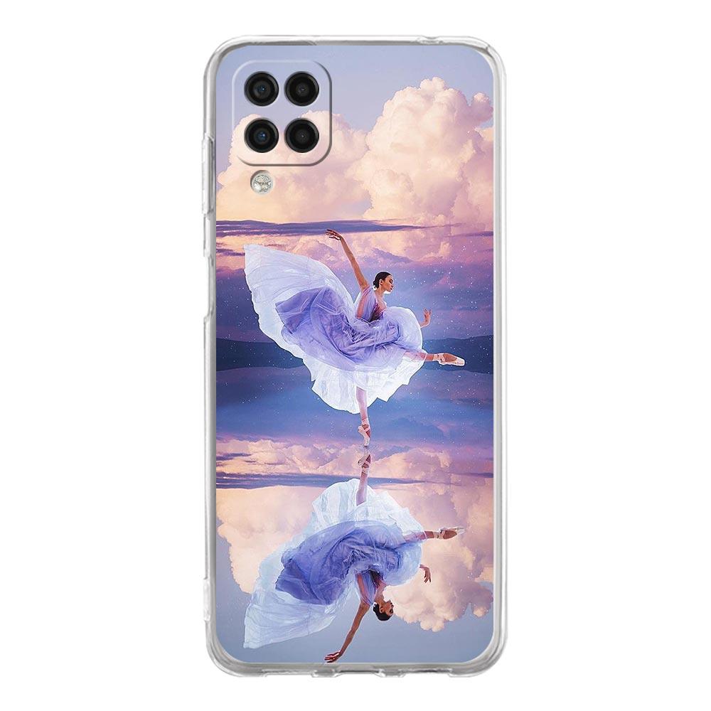 Simple Swan Dance Ballet Clear Phone Case For Samsung A51 A71 A21S A12 A11 A31 A41 A03S A22 A13 A33 A73 A53 A52 A32 5G A23 Cover