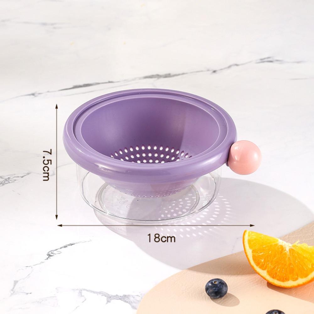 New PP Double Layer Drain Basket Dopamine Mini Washing Basin Kitchen Supplies Double Storage Basket
