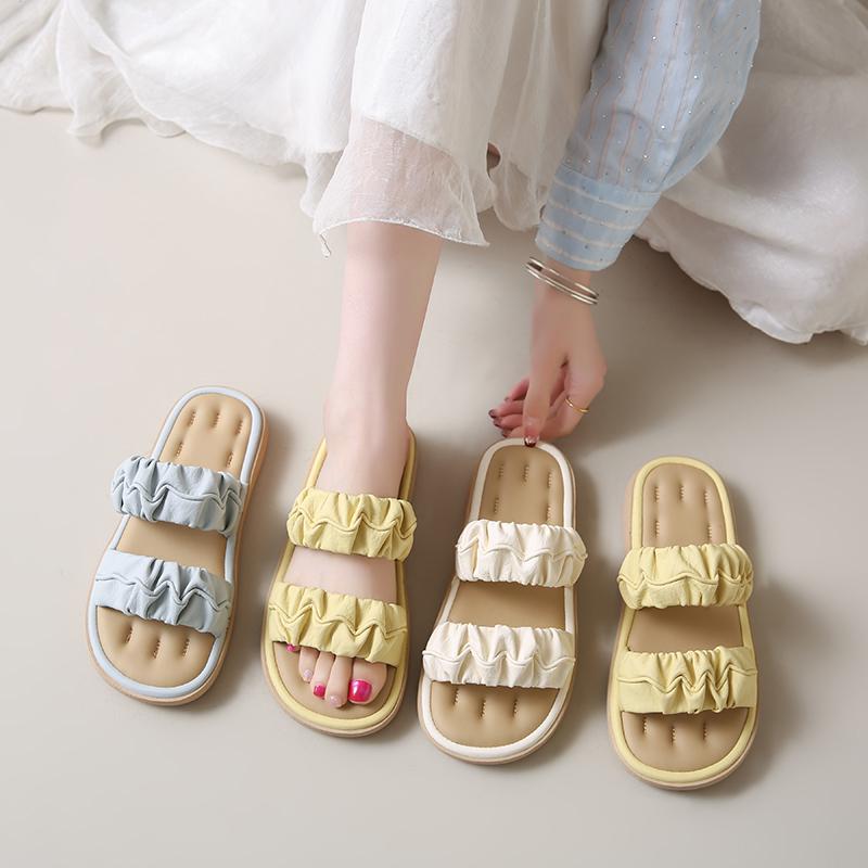 Fashion Beach Shoes Woman's Slippers Slides Fashion Sabot 2025 Soft Luxury Scandals Casual Leisure Slippers Casual Female Shoes Summer C