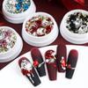 Valentinstag Sprudelwasser Diamant Scharfer Boden Diamant Rote Rose Metall Aluminium Blume Nagelzubehör DIY Anhänger Nageldekoration