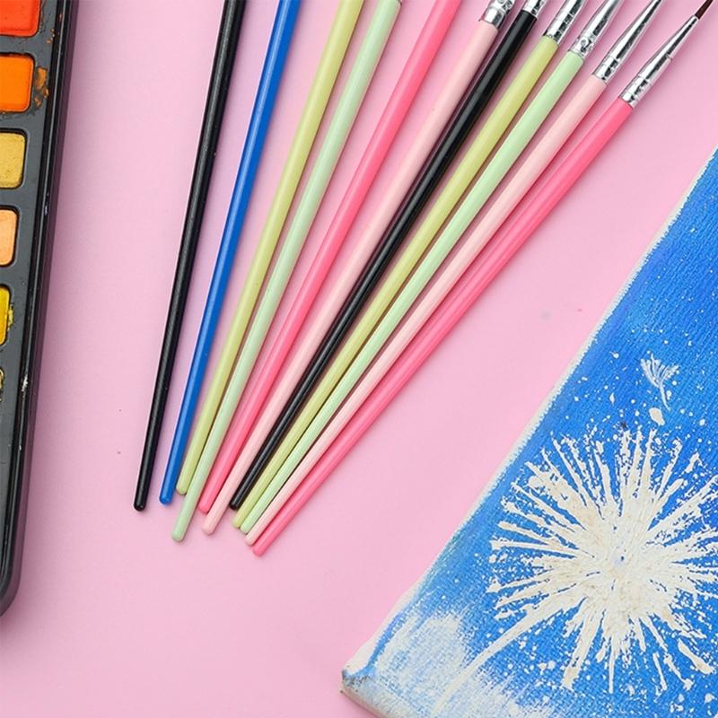 10 Pieces Paint Brushes Profession Paint Brush Round Pointed Tip Nylon Brush Set