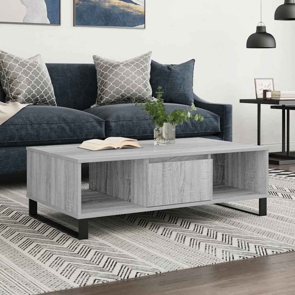 Coffee Table Gray Sonoma 104 x 60 x 35 cm Particleboard