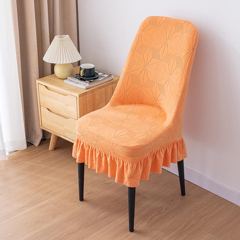 Modern Sleek Restaurant Small Curved Chair Cover Skirt Premium Elastic Chair Cover Thickened Stool Chair Cover Skirt Cover