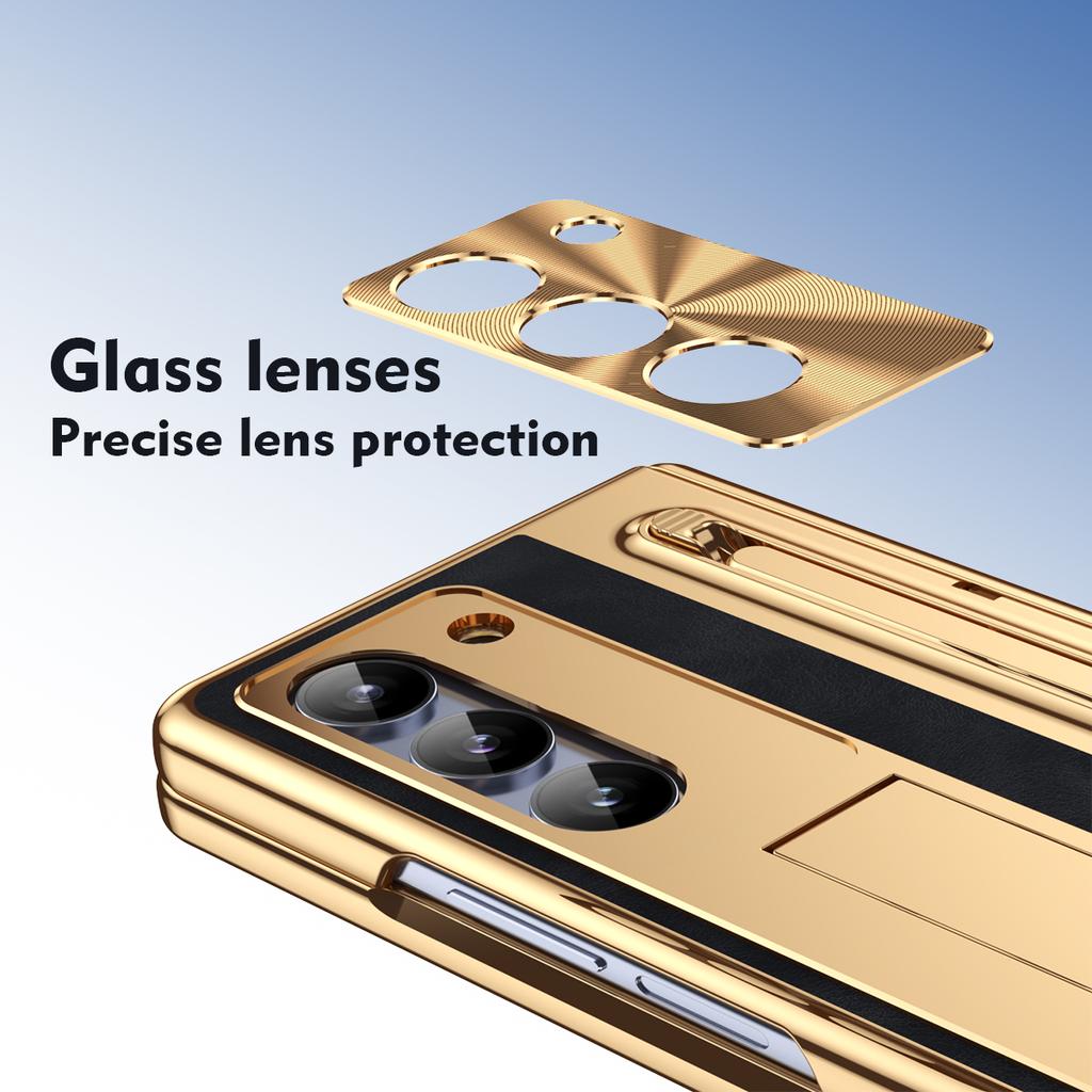 With Touch Pen For Samsung Galaxy Z Fold 7 6 5 Case Hinge Armor Shockproof Magnetic Kickstand 360 Full Protection Folding Cover