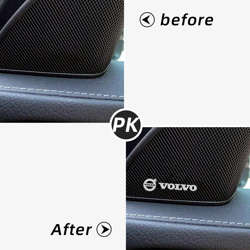 4pcs 3D aluminum speaker stereo speaker badge emblem Sticker for Volvo XC40 XC90 V40 V90 V60 XC60 S80 S60 S90 C40 V70 XC70
