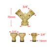Brass 2-Way Garden Tap Water Splitter 3/4 Y Irrigation Valve Quick Connector Garden Hose Faucet Adapter 1 Set