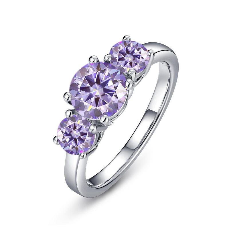 JoyceJelly S925 Silver Colors Moissanite Ring 2CT 4CT Total Full Moissanite Diamond Jewelry For Wedding Engagement Gift