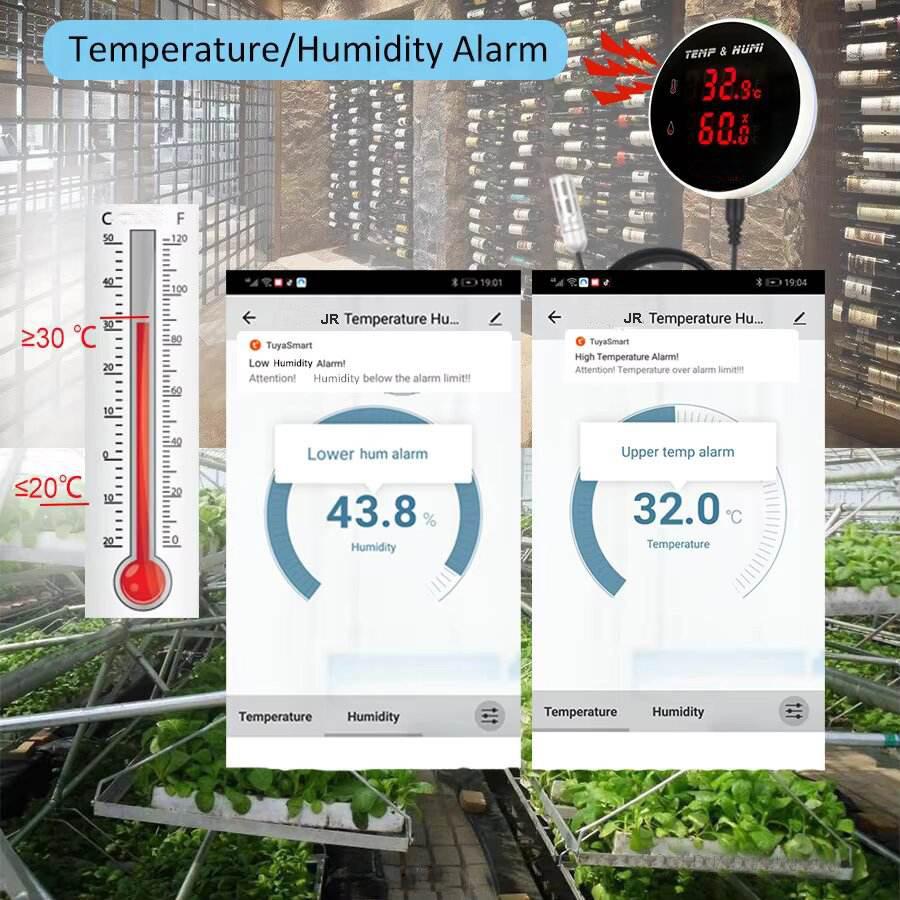 Tuya WiFi Thermometer Hygrometer Smart Sensor Digital Display Temperature Humidity Home Water Pool Thermostat Remote Alarm