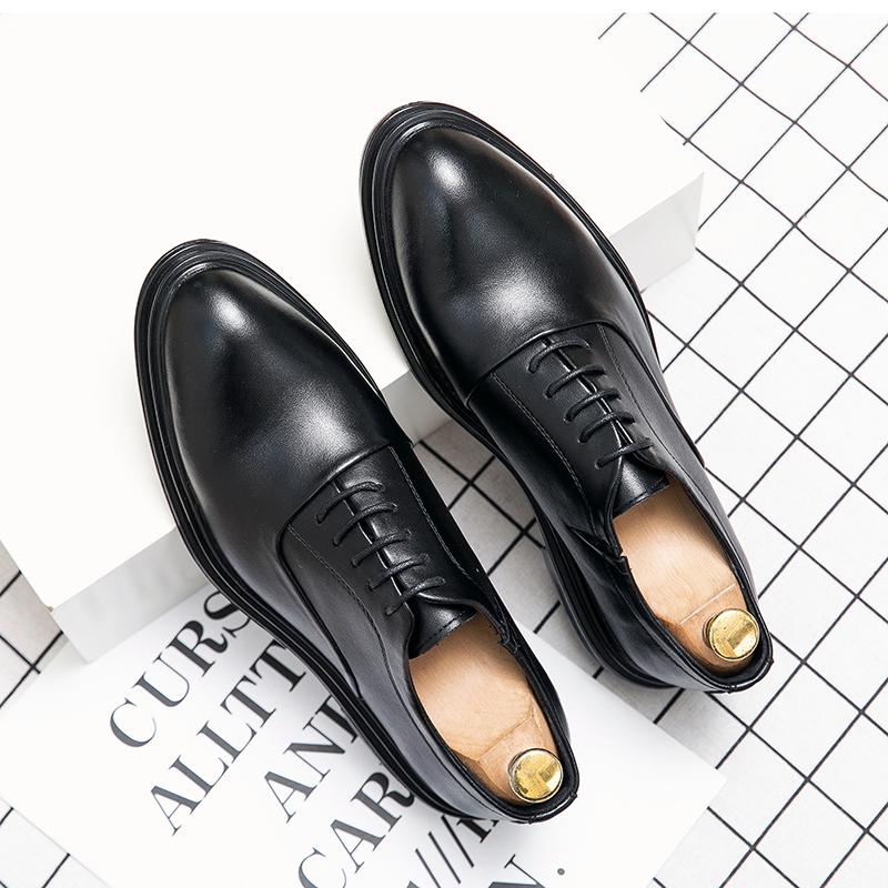 Leather Shoes Young British Dress Casual Business Sense Leather Shoes Wedding Groom Suit Height Increase