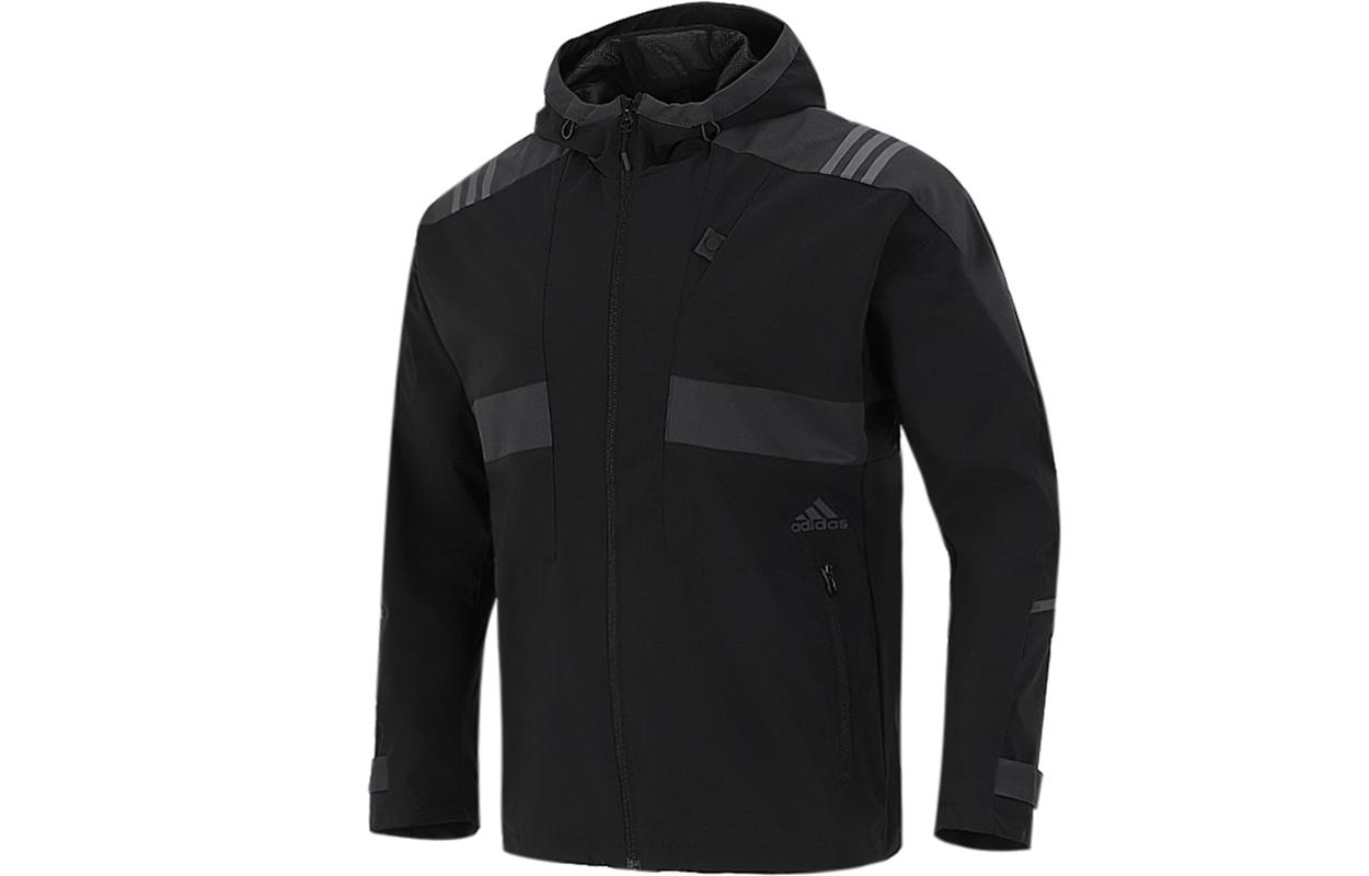 Adidas Jackets Men s Black Hooded Moderate Other H40235 S