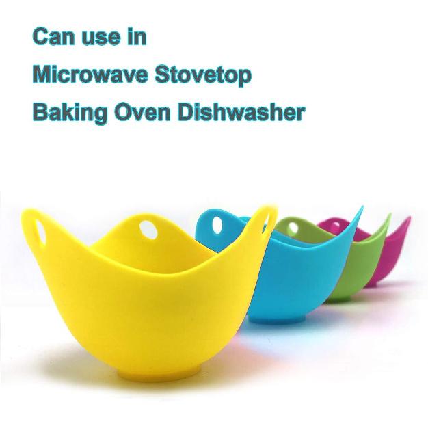 4pcs Silicone Egg Poacher Cups Poach Pods Work with Egg Poacher Pan, Cookware, Boiler Steamer, Microwave