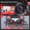 Large 1:7 Scale V4 V4R Motorcycle Model Toy Linkage Steering Shock Absorption Spray Motorbikes Sound Light Models for Kids Toys
