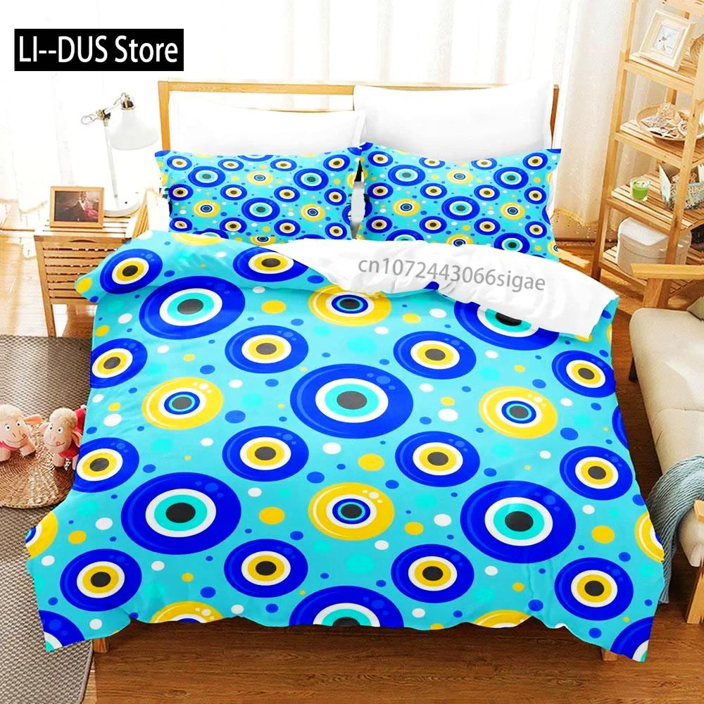Hip Hop Turkish Evil Eye Bedding Set Single Twin Full Queen King Size Aldult Boys Man Bedroom Duvet Covers Sheet Set
