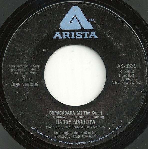 

7inch Record BARRY MANILOW - Copacabana (At The Copa) AS0339 Arista 1978 US Pop Used