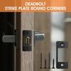 Metal Door Strikes Plate Corrector Large Hole Round Corner Strikes Backplate Prevents Sticking and Misalignment