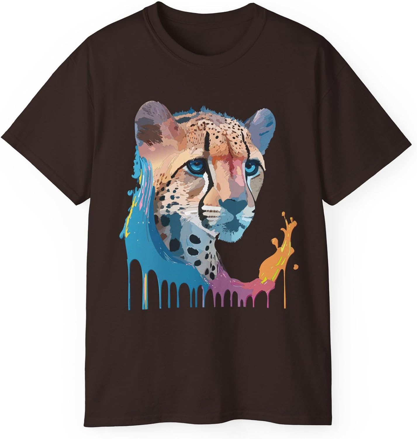 Cheetah Graphic Design Tee, Cheetah Shirt, Floral Vintage Tees, Art Design T-Shirt, Animal Graphic Tee, Animal Shirts 2 S разноцветный