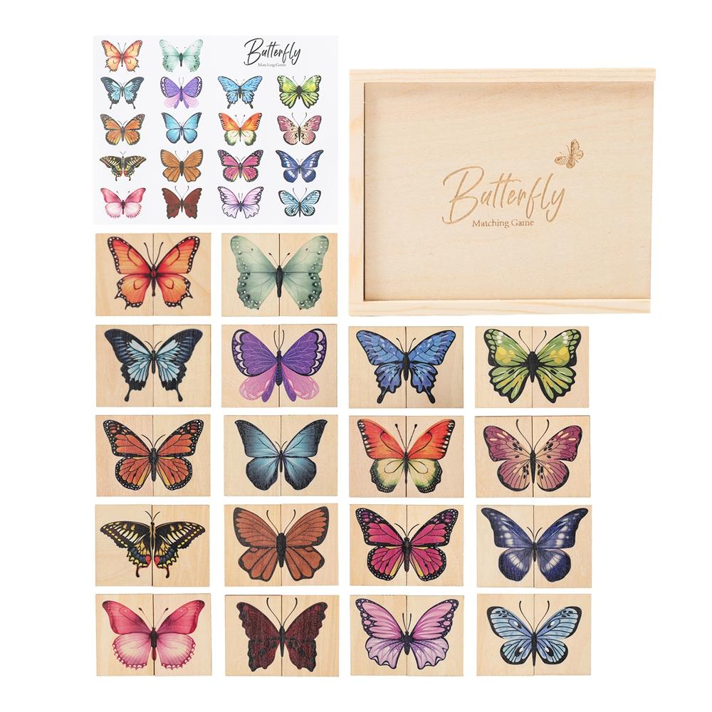 

Baby Wooden Jigsaw Puzzle Toys Cartoon Butterfly Matching Game Baby Color Image Cognitive Toy Early Educational Toy For Newborns