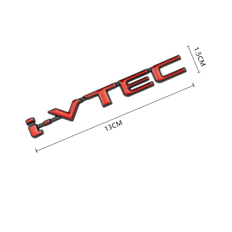 Bil 3D metall i-VTEC VTEC bil bakre bagasjeromskropp emblem-merke klistremerker for Honda CRV City Civic Hornet City Accord Insight