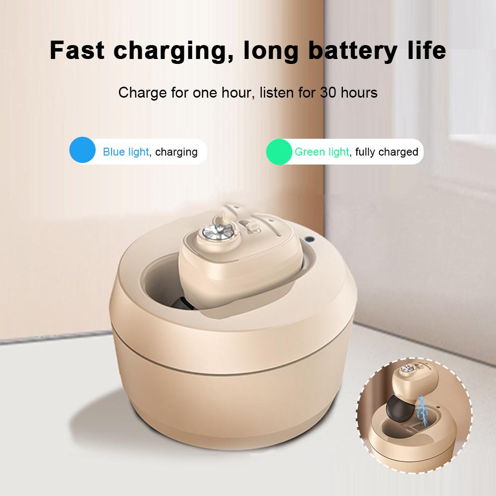 Mini Rechargeable Hearing Aids Digital Hearing Aid Sound Amplifier for Deafness Elderly High Power Noise Reduction