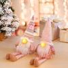 D-FantiX Pink Christmas Valentine Gnomes Decorations, 2Pack Handmade Swedish Tomte Gnome with LED Lighting Nose Scandinavian Figurine Pink Gnomes
