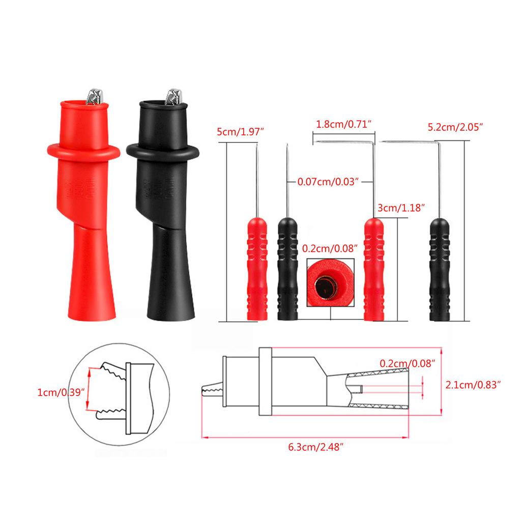 Sondă de perforare a firului, Instrument cu clip de perforare a izolației pentru testare multimetru, voltmetru de tensiune, termometru