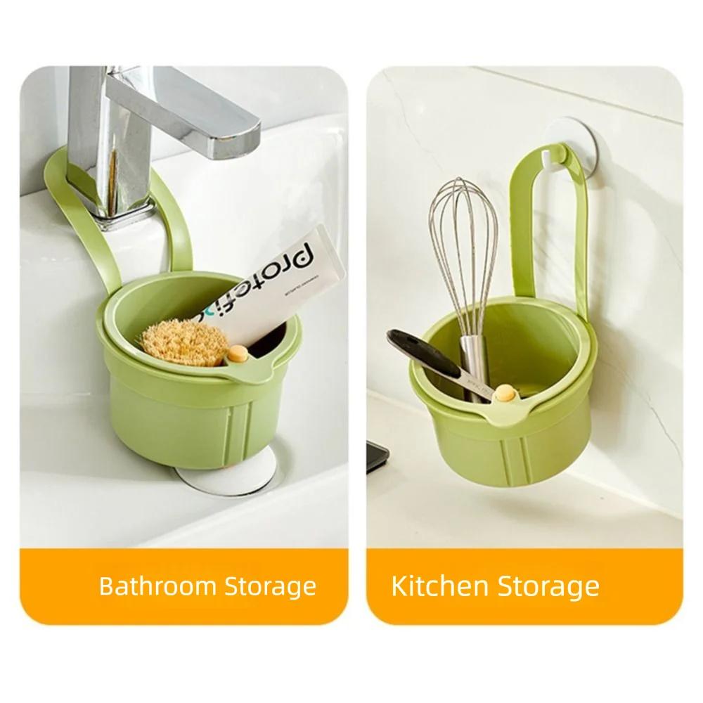 1pcs Sink Hanging Strainer Basket Detachable Openable Bottom Cover Kitchen Garbage Filter Multifunctional Quickly Drain
