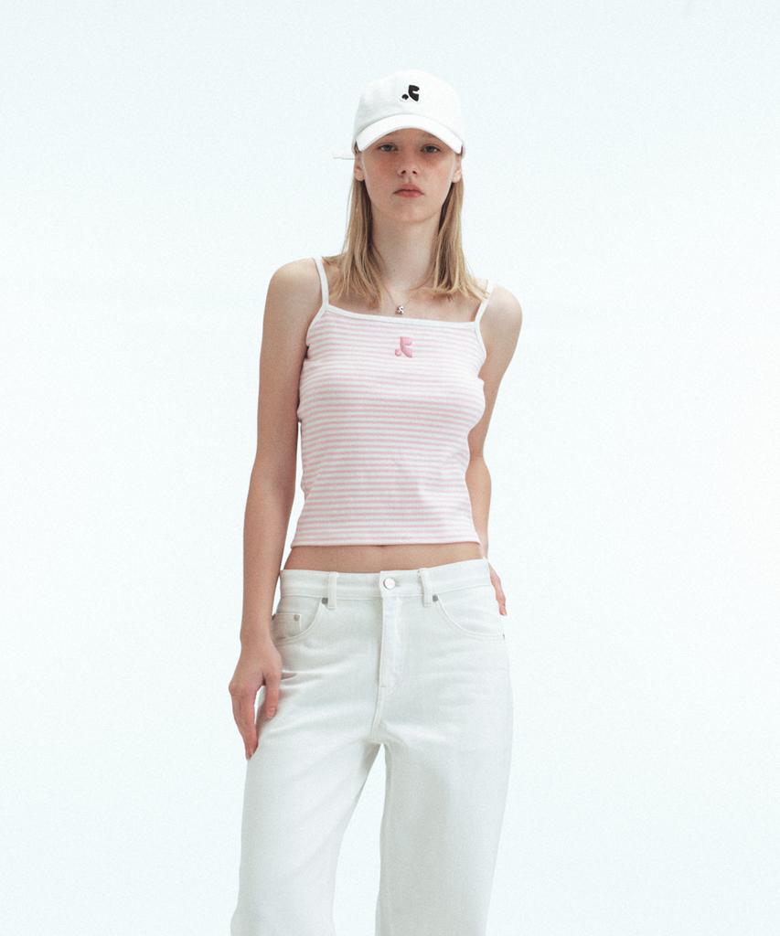 REST&RECREATION Raw-Edge Logo Cap - White