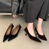 Fashion SUOJIALUN 2025 Autumn New Pointed Toe Pumps Shoes Fashion Shallow Slip On Ladies Elegant Single Shoes Thin High Heel Boat Shoes