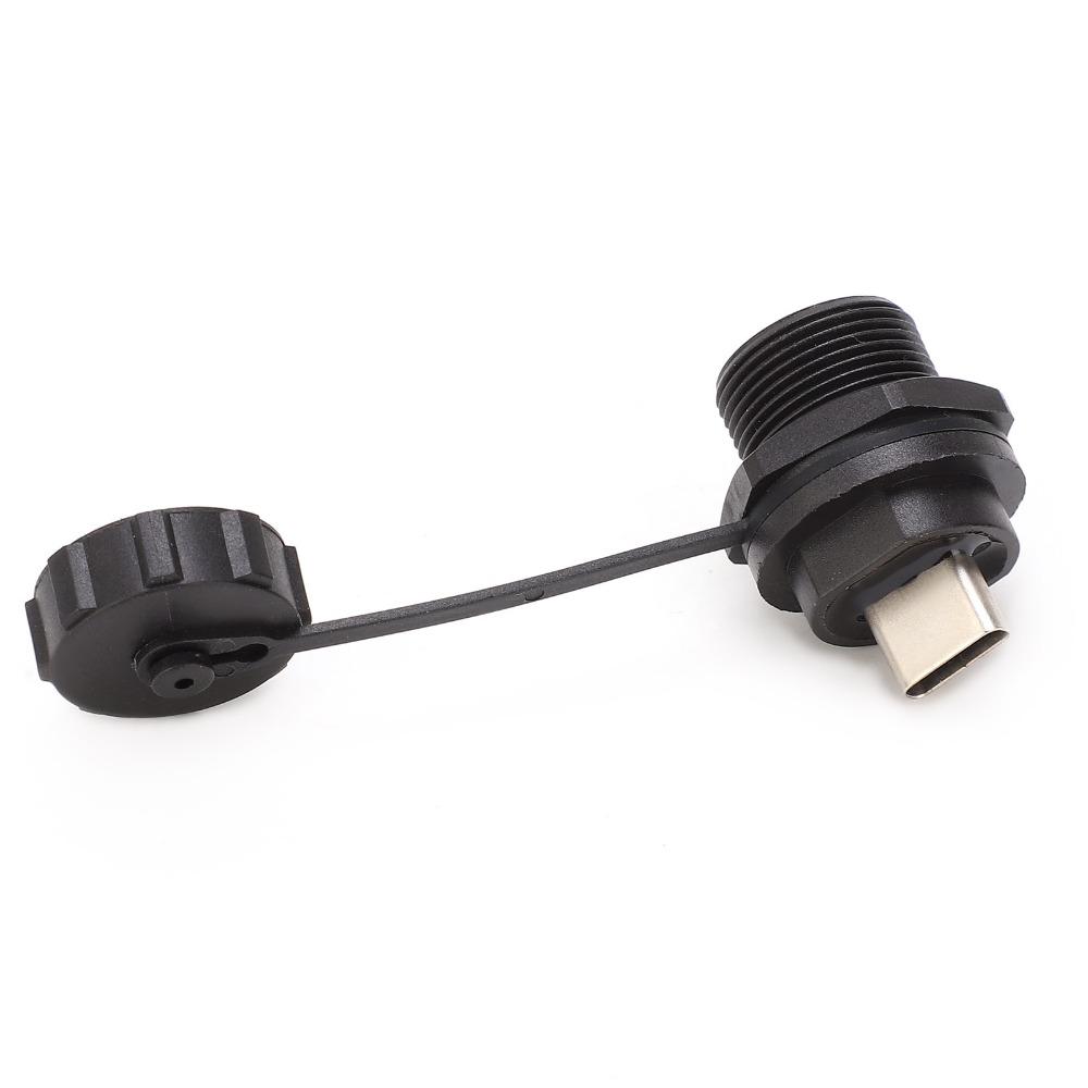 with Dust Cover Waterproof USB Connector IP67 Type C Socket Panel  Equipment Connection