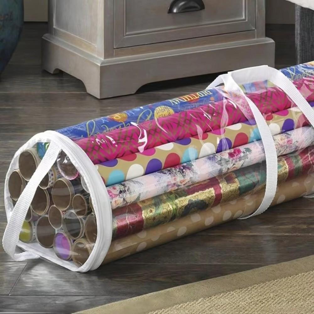 Przezroczysta torba do pakowania prezentów z uchwytem, przechowywanie pod łóżkiem, nowa torba do przechowywania papieru do pakowania