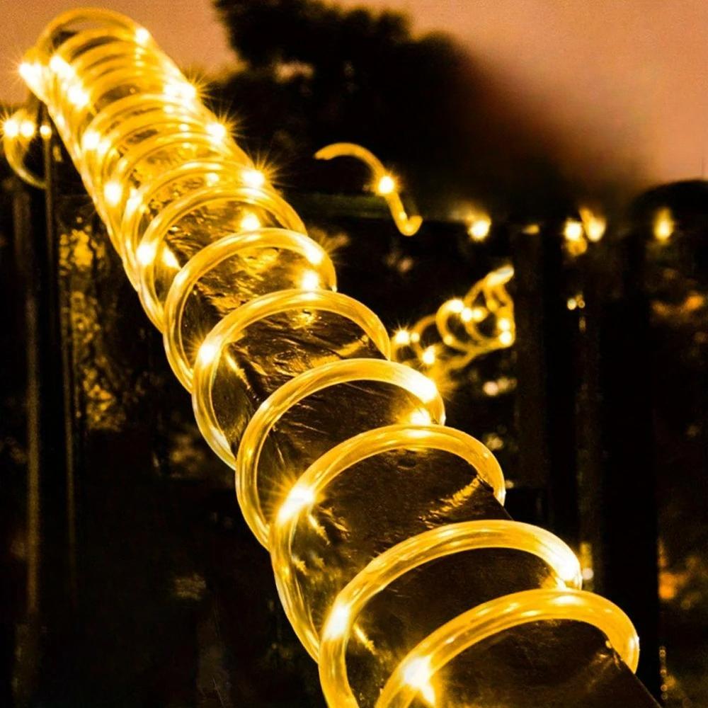 50/100/200/300leds Solar Powered Pipe Shaped Fairy String Lights for Christmas Room Party Yard Waterproof Outdoor Decoration