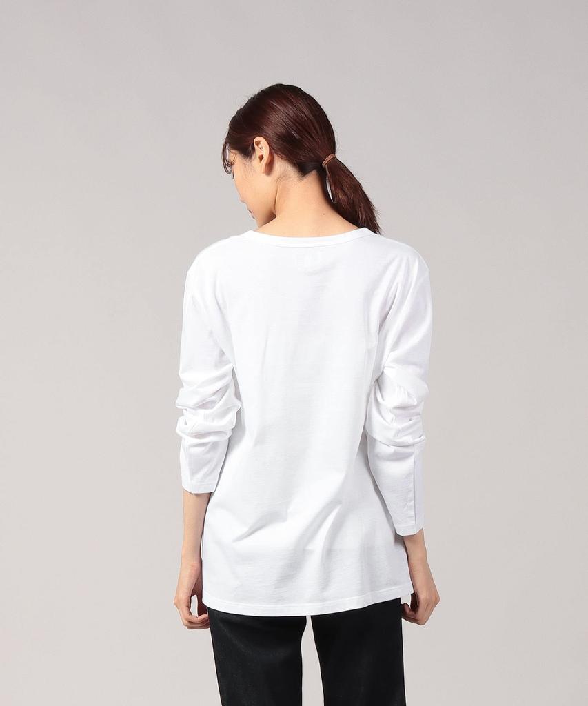 Logo long size white [Agnes b.] T-shirt, sleeves, S137, TS, women's, 0330S137, 3,
